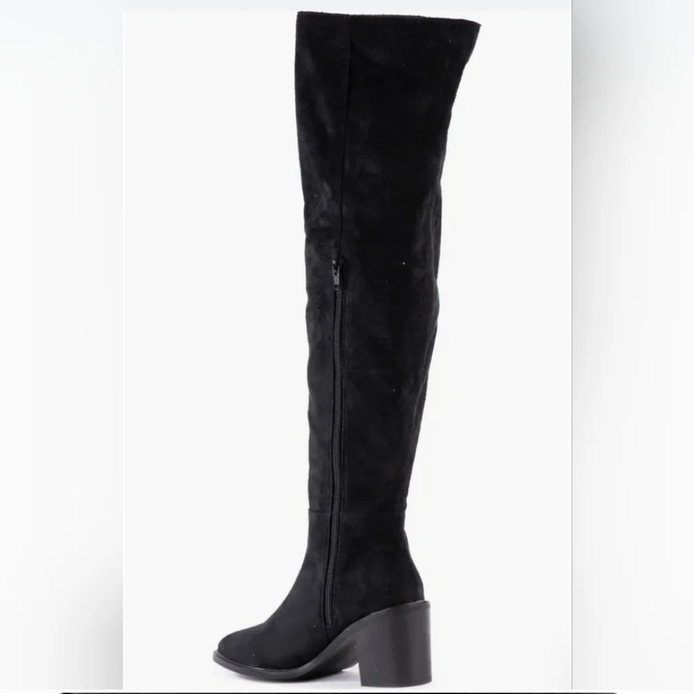 Sexy Chic Seychelles Black Microsuede OTK Boots